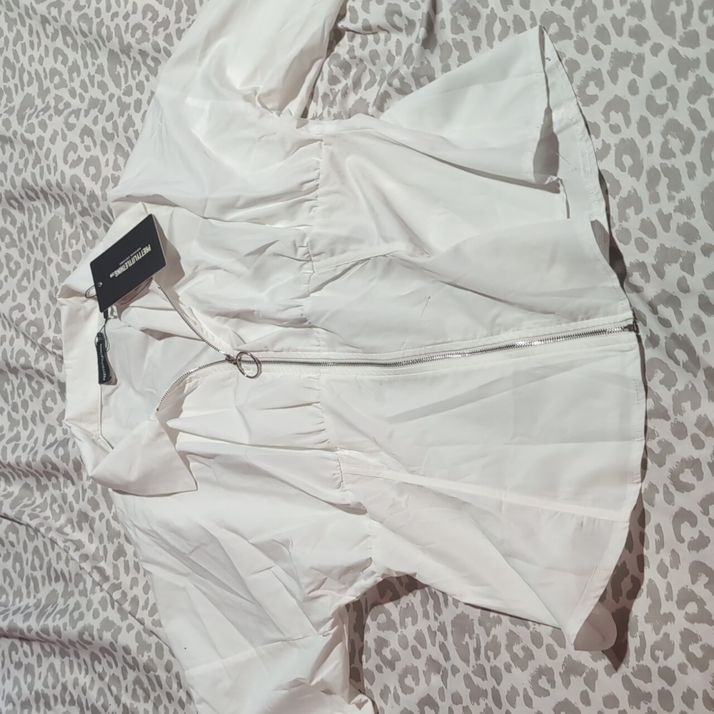 Pretty Little Thing corset style zip shirt